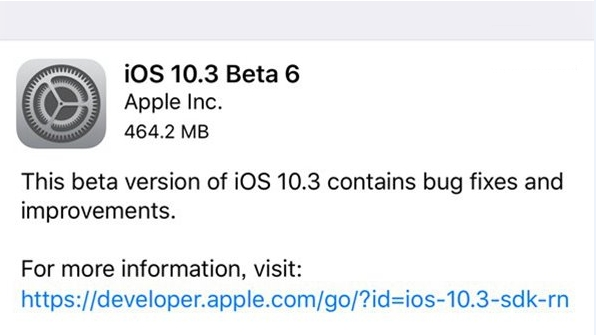 《苹果ios10.3 beta6系统》都更新了什么内容及下载地址