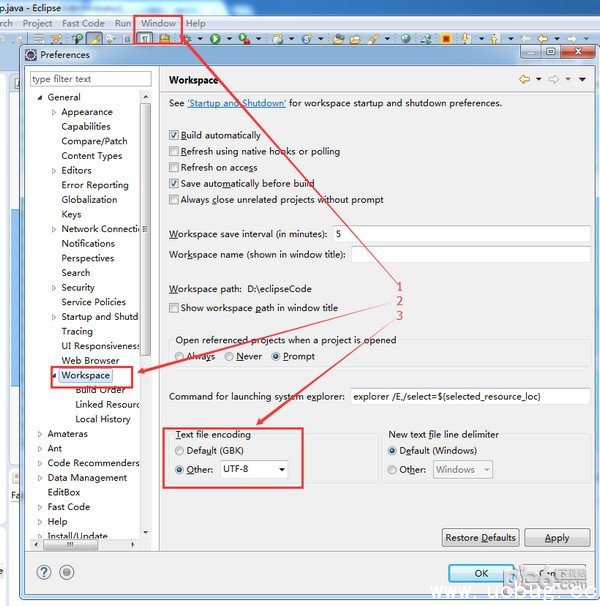 eclipse设置编码格式方法
