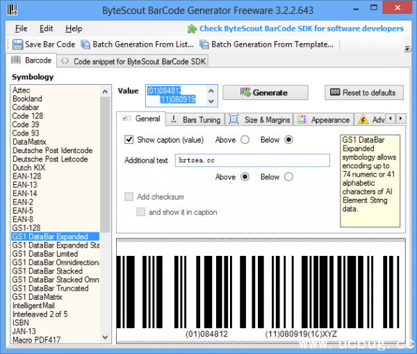 ByteScout BarCode Generator