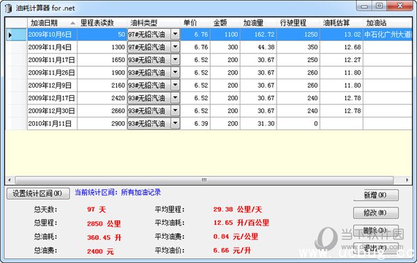 众友油耗计算器